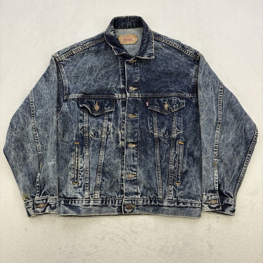 Vintage Levis Denim Jacket Mens Small Blue Jean Trucker Acid Wash 70s 80s USA